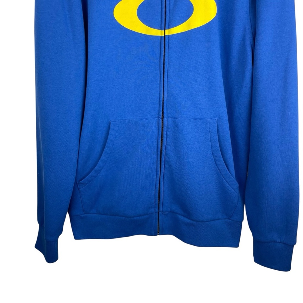 Oakley | Ellipse Blue Gold Logo Zip Hooded Sweatshirt New - Picture 3 of 8